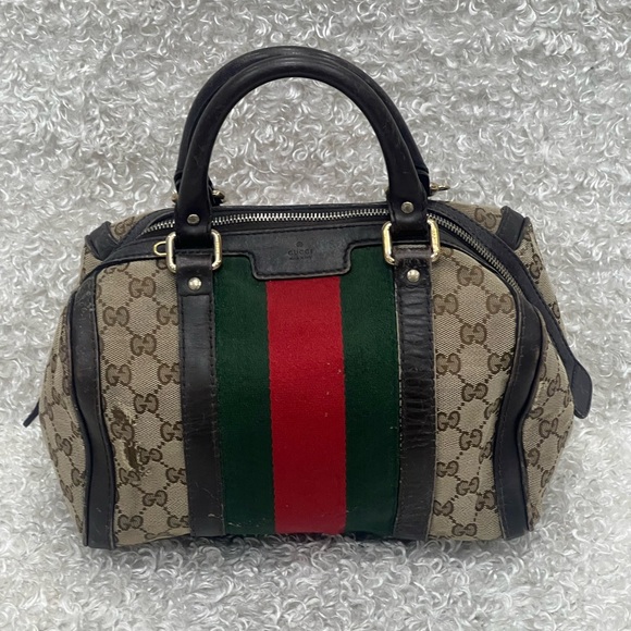 GUCCI CANVAS SMALL BOSTON BAG